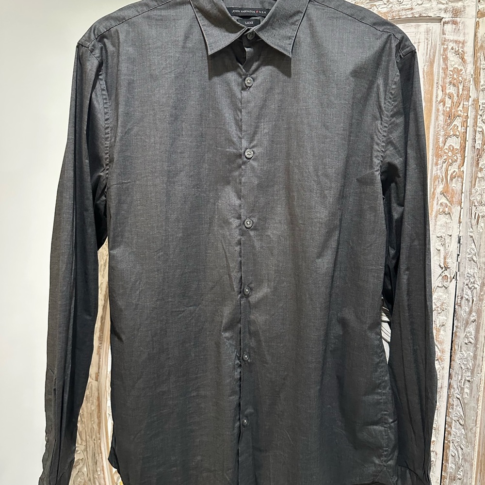 John Varvatos LUXE Charcoal Dress Shirt